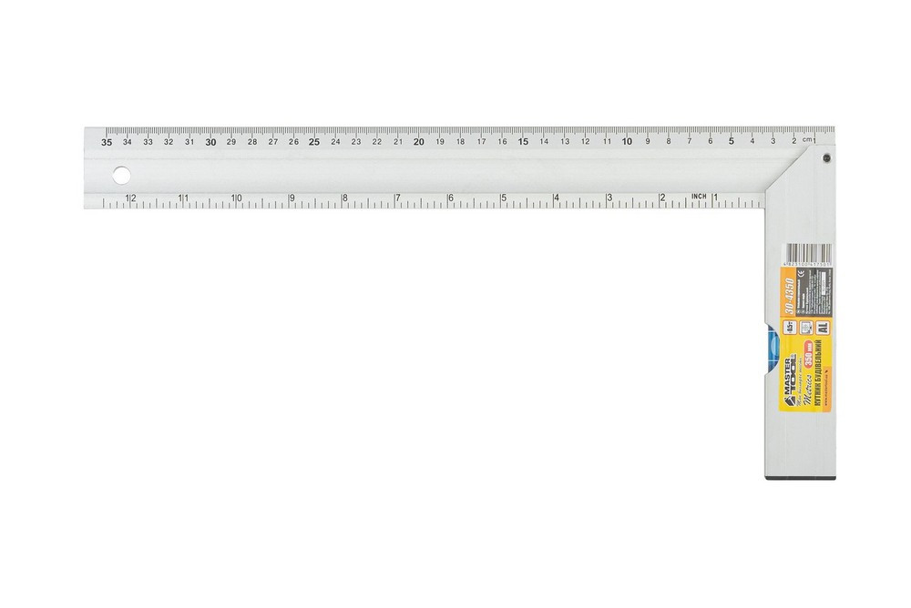 Кутник будівельний алюмінієвий MASTERTOOL 350 мм ручка Al з капсулою 0,5 мм/1м 30-4350 Коломия - фото 10
