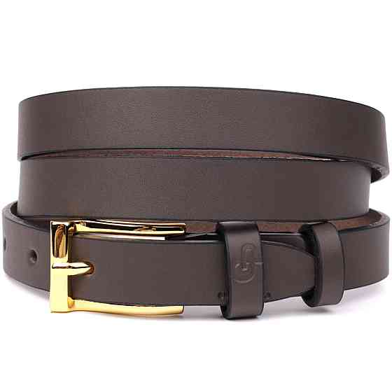 Елегантний вузький шкіряний ремінь для жінок GRANDE PELLE 22952 Червоний Київ