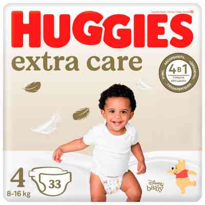 Підгузки Huggies Extra Care Size 4 (8-16 кг) 33 шт (5029053583143) Вінниця