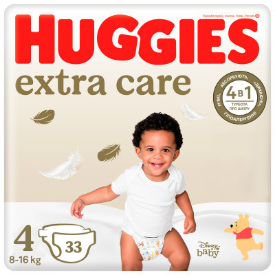 Подгузники Huggies Extra Care Size 4 (8-16 кг) 33 шт (5029053583143) Винница - изображение 1