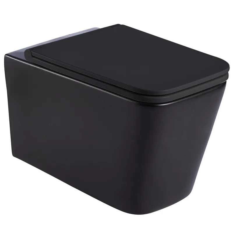 Подвесной унитаз Mixxus Premium Quadro-0302-R Black 530x360x365mm, система смыва RIMLESS (MP6455) Киев - изображение 1