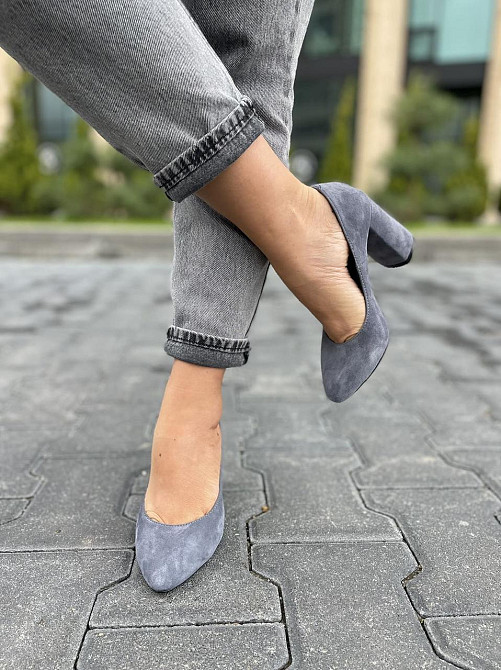 Nivelle Туфлі жіночі NIVELLE сірі натуральна замша каблук 9 см 35-40 (1592/8051-8045) Коломия - фото 8