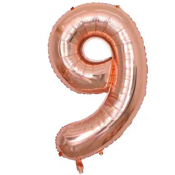 Цифры фольгированные розовое золото 80см 9 Киев