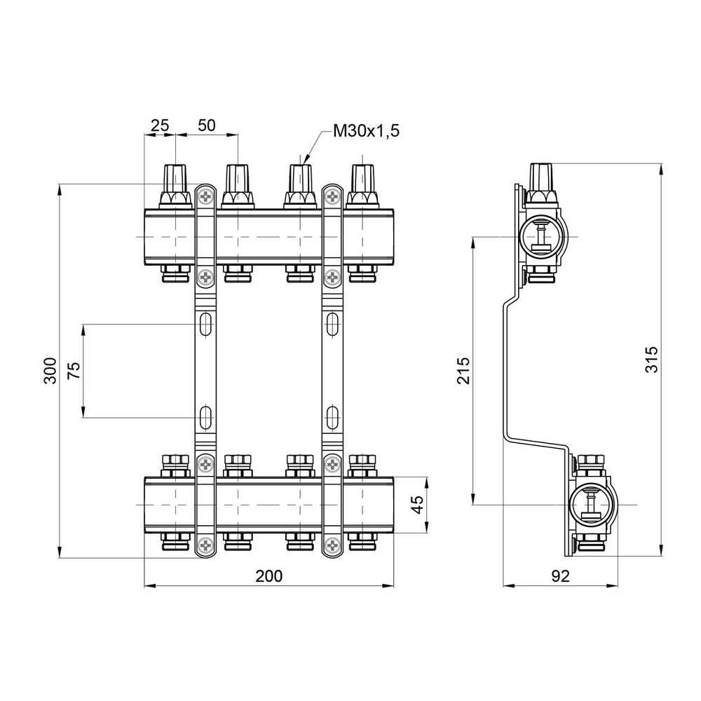 Колектор Thermo Alliance Forte 1" 4 виходи SF002W4 Київ - фото 2
