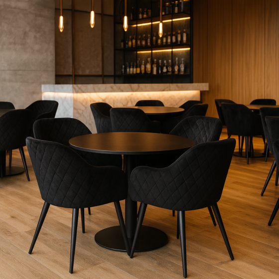 Стілець Арно м'який чорна тканина Дніпро