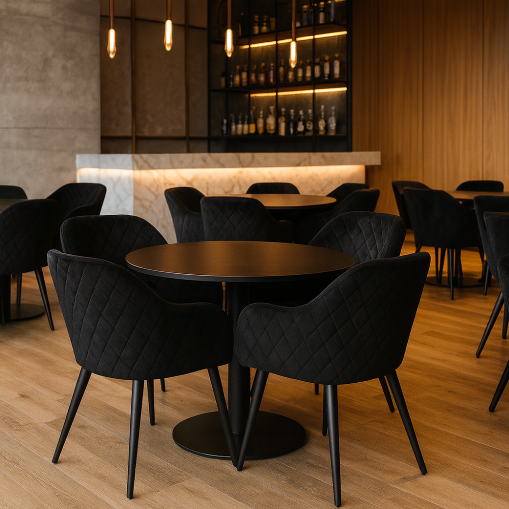 Стілець Арно м'який чорна тканина Днепр - изображение 1