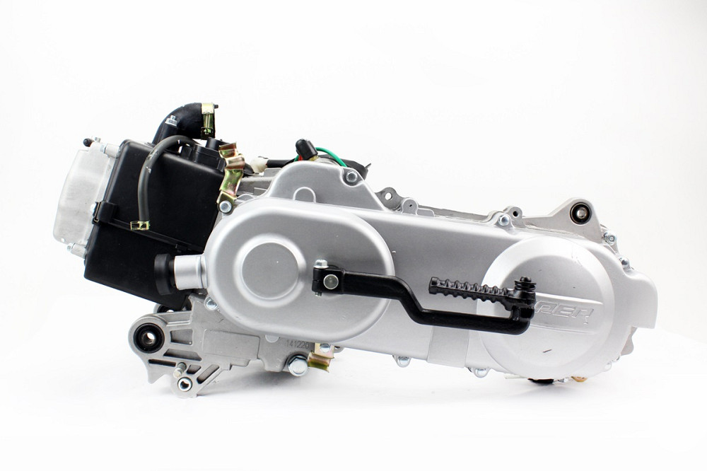 Двигун скутерний в зборі 4Т-80куб (довгий варіатор, довгий вал) + карбюратор, комутатор, котушка запалювання, повітряний фільтр Київ - фото 3