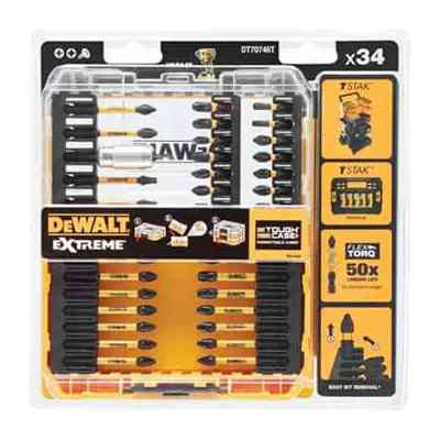 Набір біт DeWALT EXTREME FLEXTORQ, Phillips, Pozidriv, Torx, Pz2, L = 25, 57 мм, 34 шт, кейс (DT70746T) Вінниця
