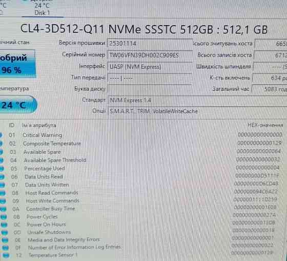 SSD Диск - KNOXIA 512GB M2 NVMe 2230 PCIe 4.0 x4 - 96% здоровя! Харків