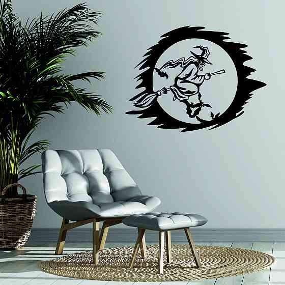 Декоративное настенное Панно «Ведьма» Декор на стену 90*68 см, Черный Киев