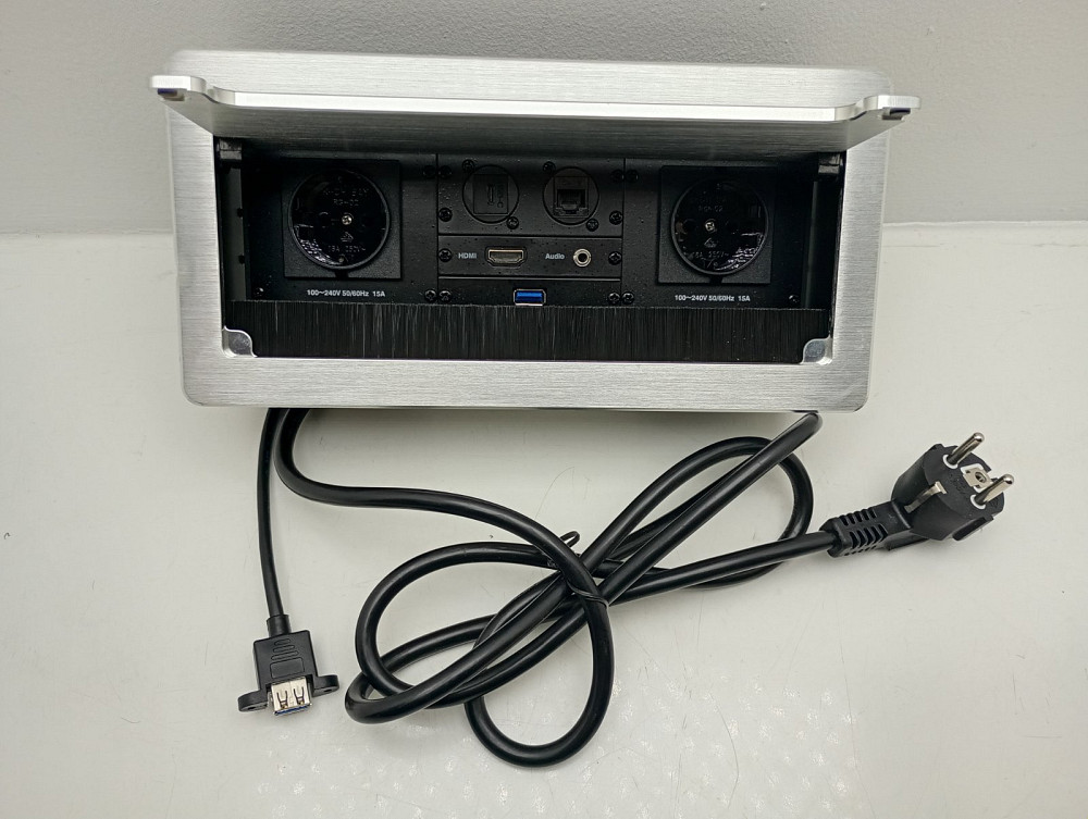 Врізна розетка в стільницю подвійна + USB + Type C + HDMI + RJ45 + аудіовихід Euphoriajinshi Z300EUW (товар вживаний) Луцьк - фото 1