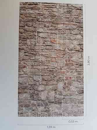 Шпалери вінілові Grandeco One roll one motif 1.59x2.8 панно мурал 3д лофт під камінь коричневі сірі Київ