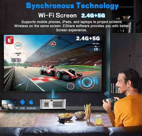 Мультимедійний проєктор HORLAT T09 Full HD Wi-Fi Київ
