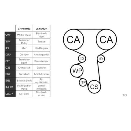 Ремкомплект Opel Vectra B, Astra F 1.6-1.8 16V (ремінь, ролики, помпа) (ECOTEC) ГРМ Мукачево