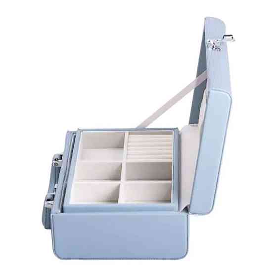 Скринька для прикрас з еко шкіри 2 яруси з кодовим замком органайзер для ювелірних виробів HP-5-24BL Коломия