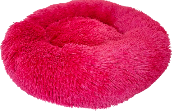 Круглий плюшевий лежак для котів і собак Happy Peppy Fluffy (Хеппі Пеппі) 40 х 40 см., Бордовий Запоріжжя