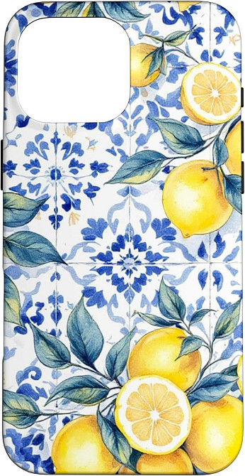 Чохол iPhone 16 Pro Max Summer Lemon Sicilian Лимон Неоновий протиударний двошаровий PC+TPU Київ - фото 1