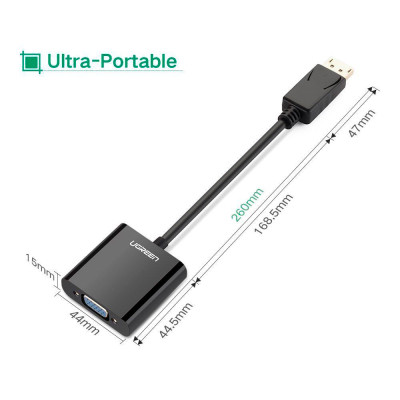 Переходник Display Port M to VGA F black Ugreen (20415) Винница - изображение 4