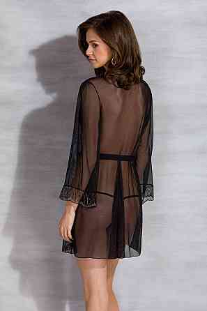 Пеньюар Passion AMBERLY PEIGNOIR black, L/XL, пояс у комплекті Sex Aura Київ