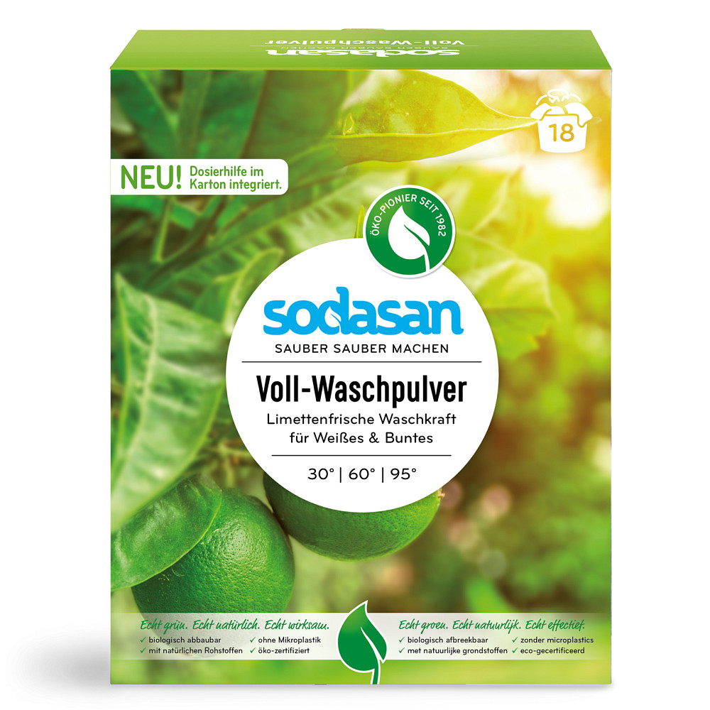 Органический стиральный порошок-концентрат Heavy Duty для сильных загрязнений с кислородным отбеливателем SODASAN 1кг Киев - изображение 1