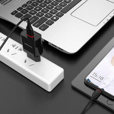 Зарядний пристрій BOROFONE BA20A Sharp USB + cable USB to Micro 5P 10.5W Black (6931474702135) Вінниця - фото 8