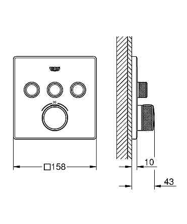 Термостат прихованого монтажу на 3 споживача Grohe Grohtherm SmartControl   ( 29126000 ) 22620 Харків
