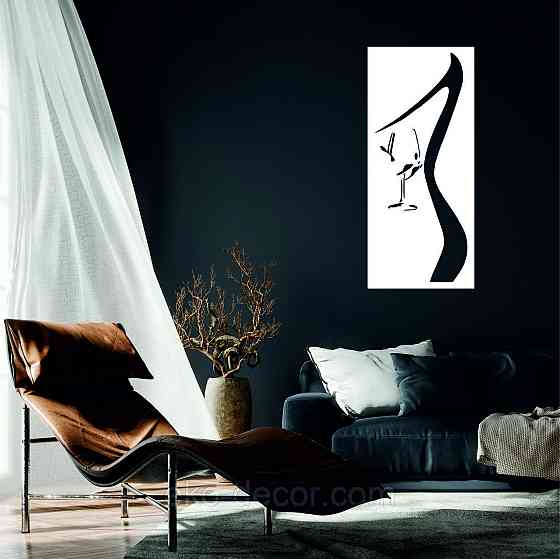 Декоративное настенное Панно «Силуэт женщины», Декор на стену 70*30 см, Белый Киев