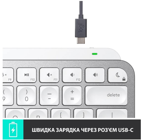 Клавіатура Logitech MX Keys Mini For Mac Wireless Illuminated Pale Grey (6772198) Київ - фото 5