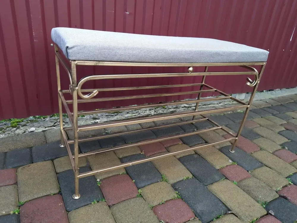 Прихожая банкетка пуфик пуф кованый без спинки малый M-096 Киев - изображение 2