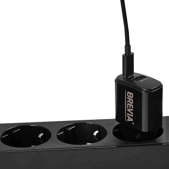 Сетевое зарядное устройство Brevia ePower PD25W USB-C+USB-A черный Львов