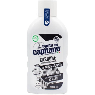 Ополаскиватель для полости рта Pasta del Capitano Charcoal Carbone Mouthwash С активированным углем 400 мл (8002140033001) Винница - изображение 1