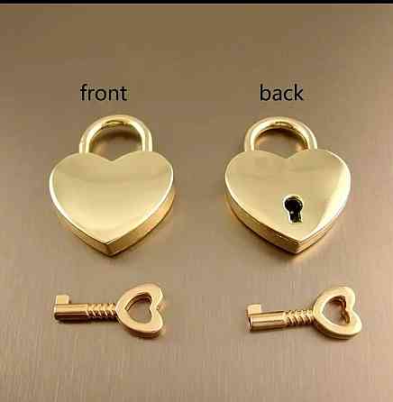 Замок сердце с ключиком золотого цвета Киев