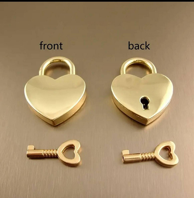 Замок сердце с ключиком золотого цвета Киев - изображение 2