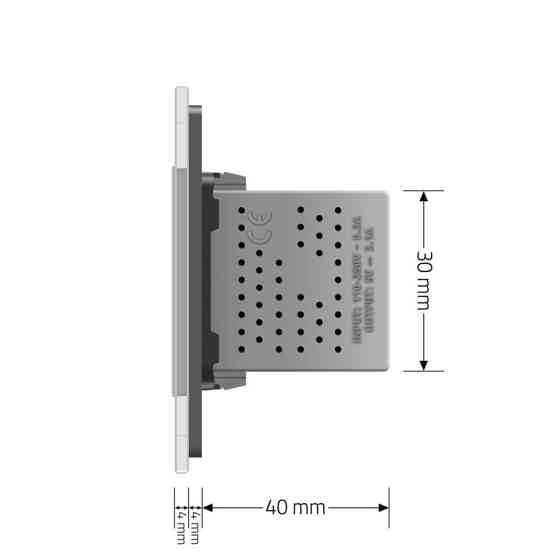 Розетка подвійна USB з блоком живлення Livolo сірий скло (VL-C792U-15) Коломыя
