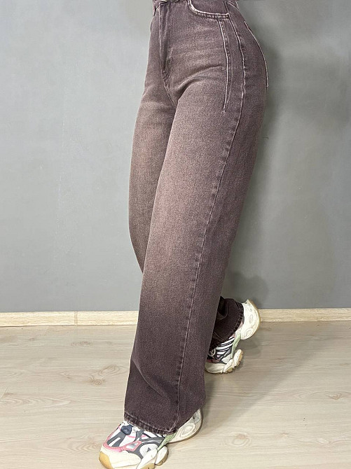 Джинсы женские Its Basic 2499-2 WIDE LEG палаццо с выточками коричневые, коричневый, 40, 40, 76 см, 104 см Киев - изображение 4