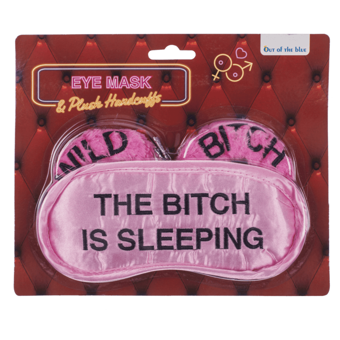 Плюшеві наручники та маска для очей Wild Bitch Pink Sex Aura Київ - фото 1