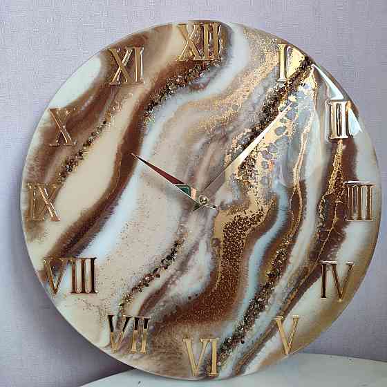 Годинник настінний 40 см з епоксидної смоли Дніпро