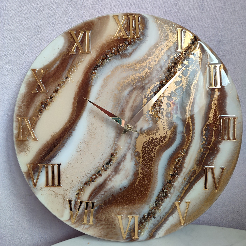 Годинник настінний 40 см з епоксидної смоли Дніпро - фото 1