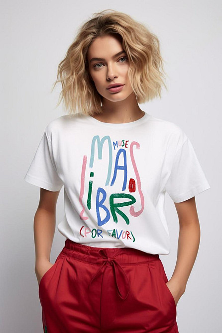 Футболка жіноча з принтом  46 Біла 2664084928 Дніпро - фото 1