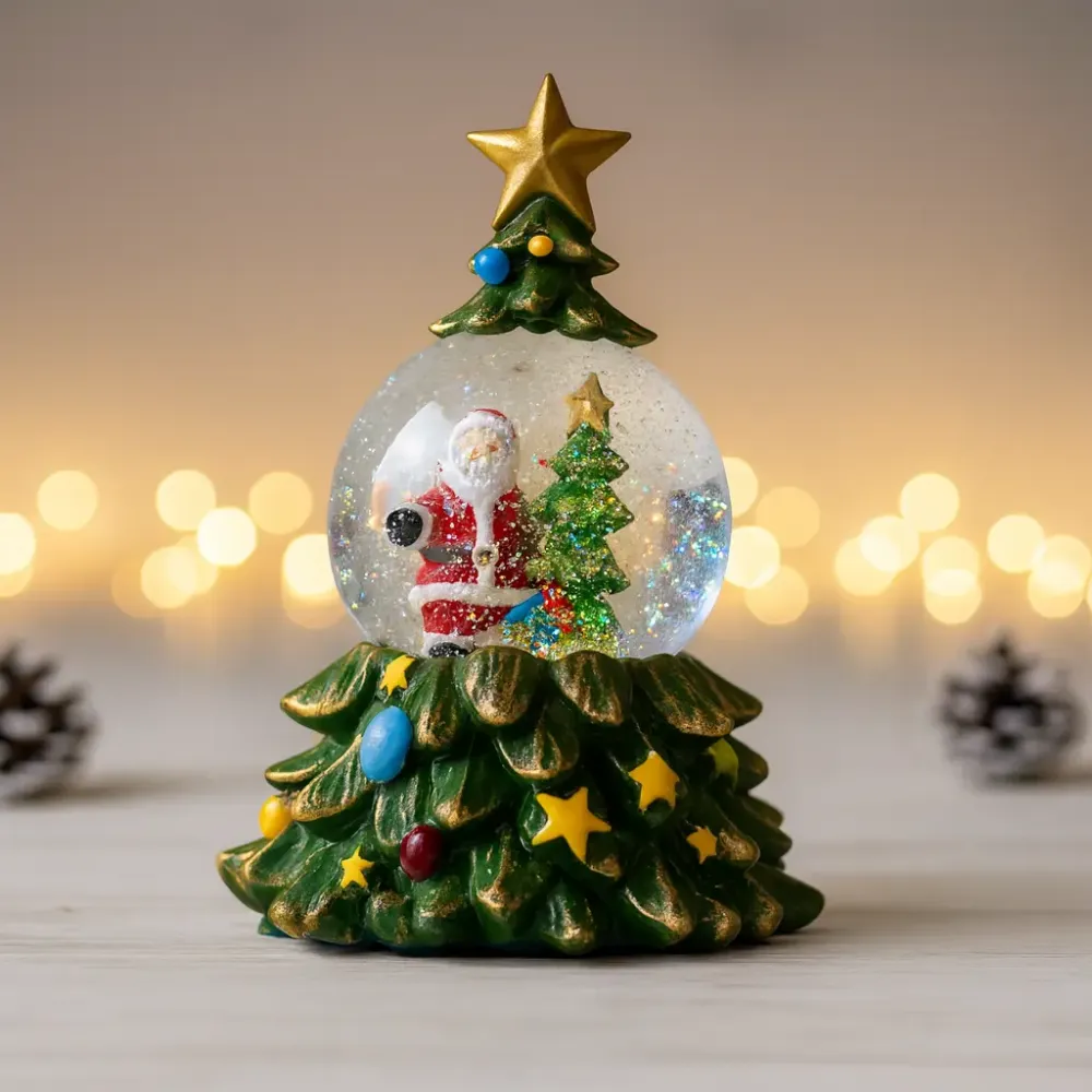 Музыкальный снежный шар-ночник "Елка" 15*15*23см LED, 5 Мелодий (XHF-8001) Коломия - фото 2