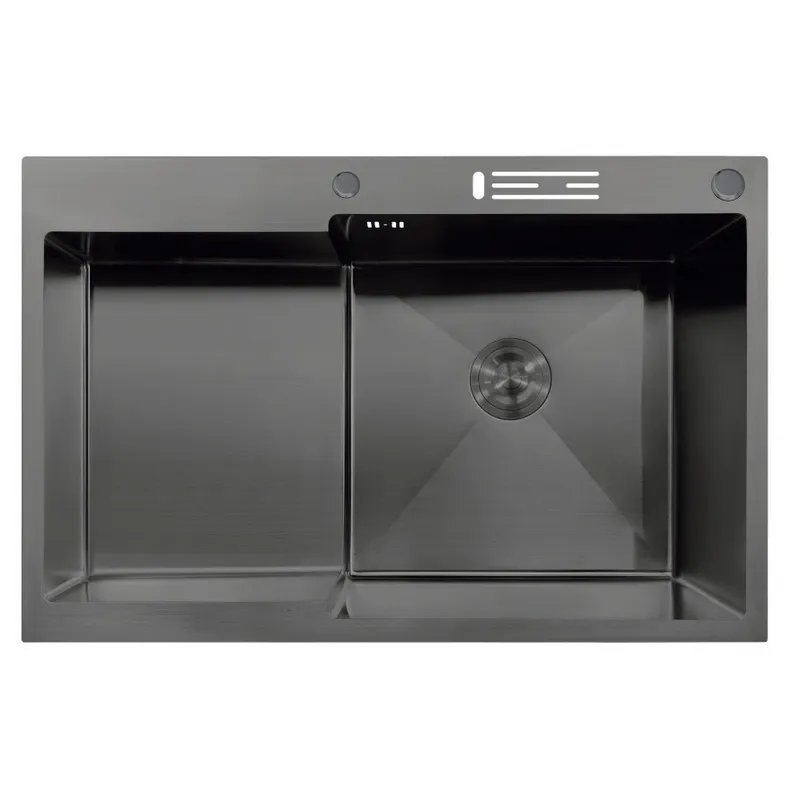 Мийка з нержавіючої сталі MIXXUS MH7849R-HK GRAPHITE глибоке крило з підставкою для ножів (3.0/0.9) Харків - фото 1