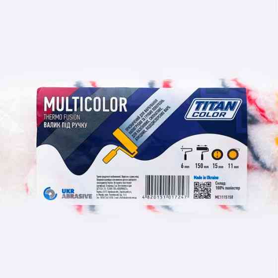 Валик хутряний під ручку 6х15х150 мм, ворс 11 мм TITAN COLOR МULTICOLOR 3 шт Рівне