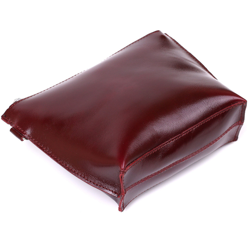 Шкіряна практична косметичка для жінок Shvigel 16412 Бордовий Київ - фото 7