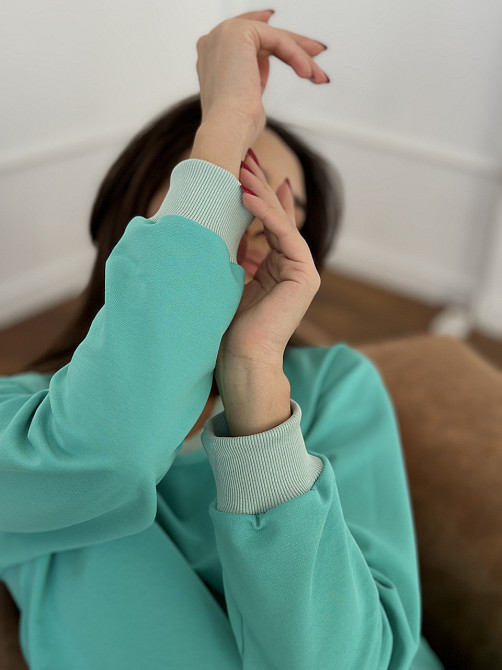 Женский спортивный костюм с широкими штанами Бирюзовый XS/S Харьков - изображение 7