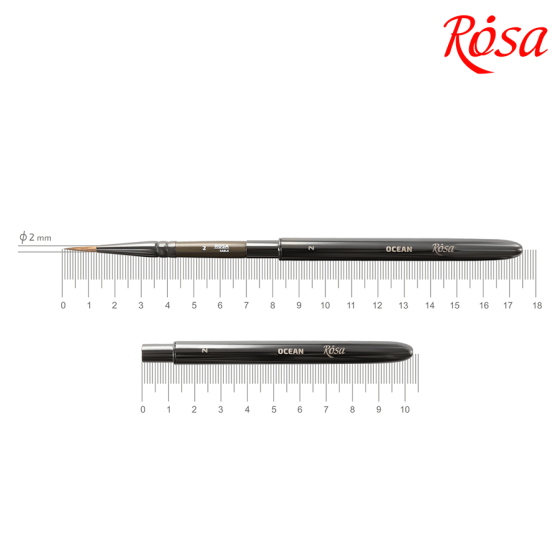 Пензель соболь круглий TRAVEL BRUSH OCEAN 168 №2 коротка ручка ROSA Київ