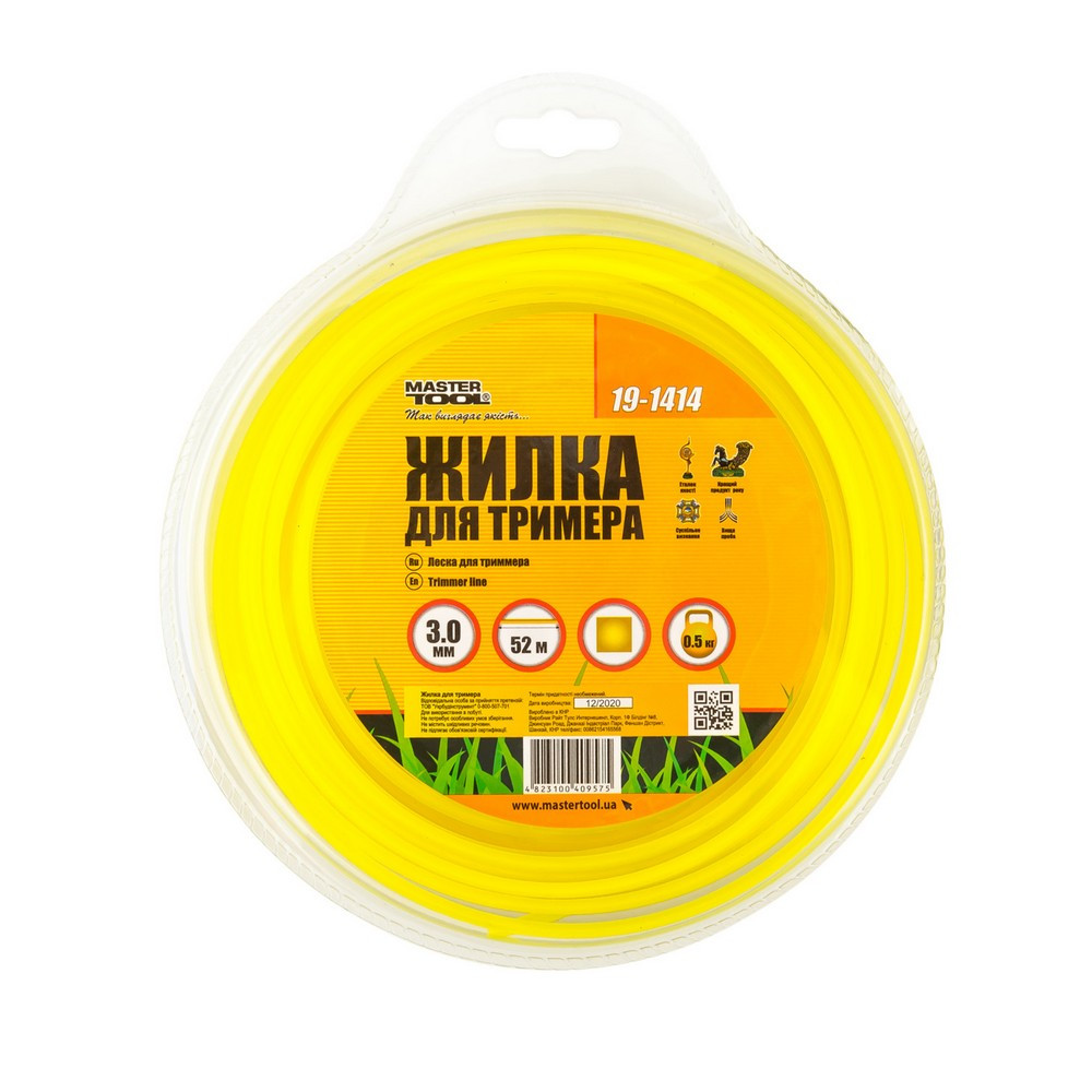 Жилка для тримера MASTERTOOL КВАДРАТ 3,00 мм 52 м блістер 19-1414 Коломия - фото 2