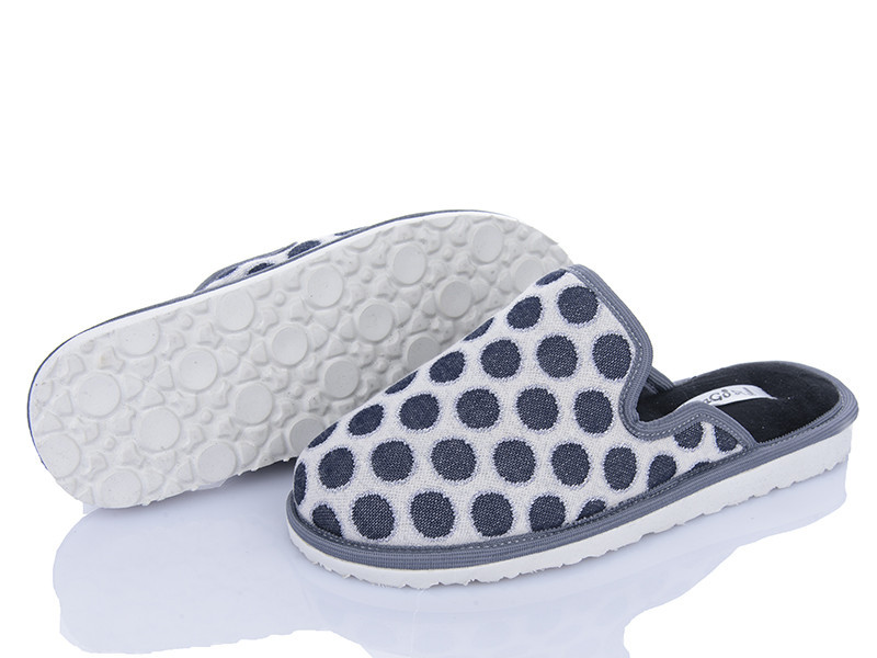 Тапочки женские домашние PaGo Горох серебро закрытый носок Одесса - изображение 4