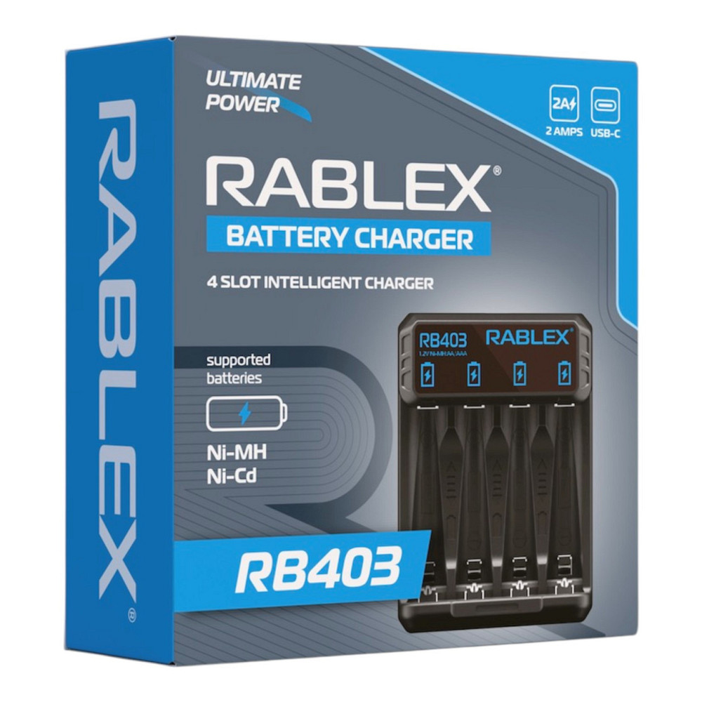 Зарядное устройство Rablex RB403 на 4 AA/AAA R3/R6 1.2V Днепр - изображение 1
