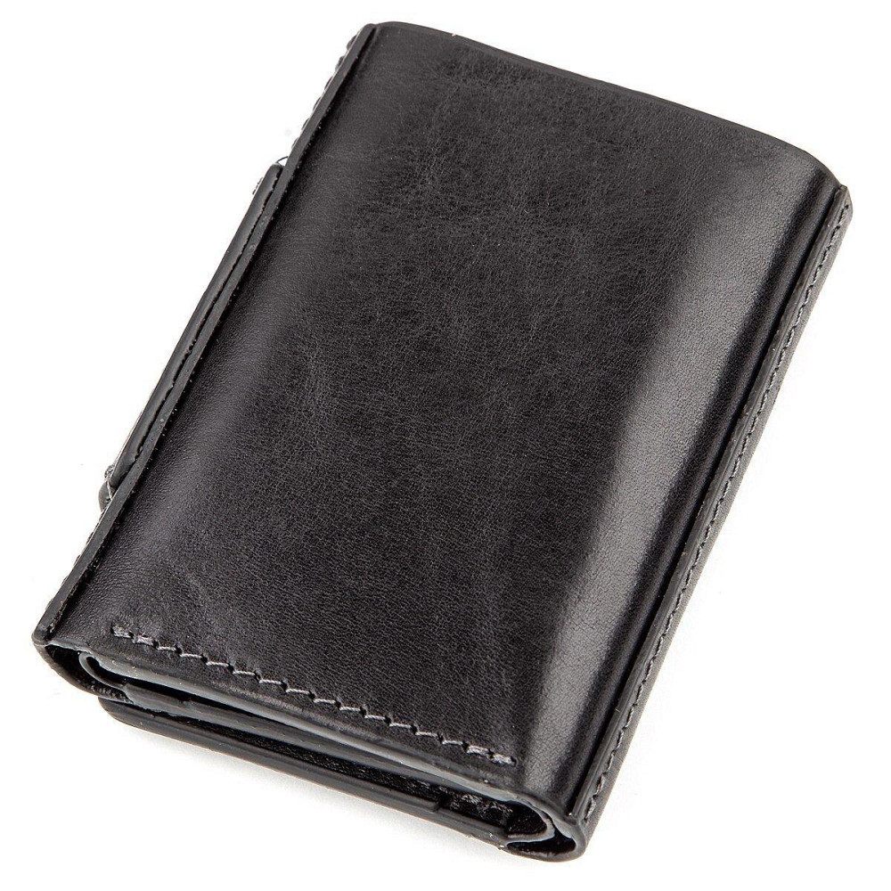 Строгое портмоне унисекс из гладкой кожи GRANDE PELLE 11152 Черное Киев - изображение 5