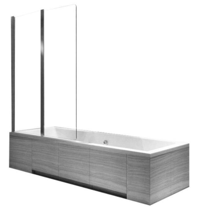 Скляна шторка для ванни AVKO Glass RDY19 100x140 Silver перегородка для ванної Київ - фото 6